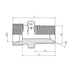 Union simple mâle DIN L Ø 28 - NPT 1"