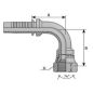Embout Femelle JIC 90° - Cone 74° - 3/4 - 16F - Ø Int. 17.33 mm - Ø Int. Tuyau - DN 13 mm - 1/2