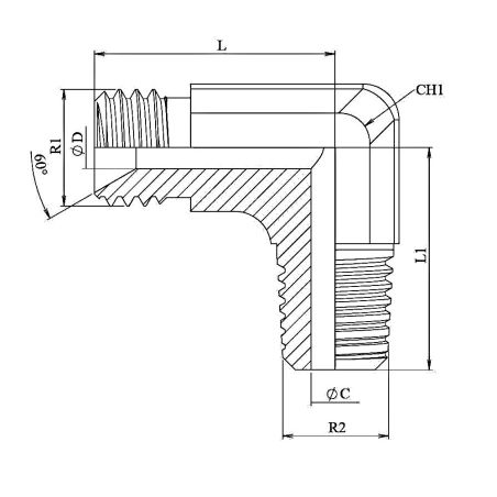 Coude 90º - MBSP - MBSPT forgé - 1" MBSP - 1" MBSPT
